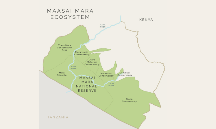 masai mara african safari Map of Maasai Mara Eco-system