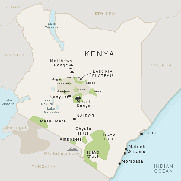 masai mara african safari Map of Kenya