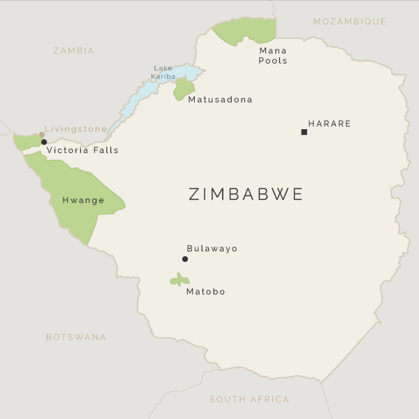 Map of Zimbabwe